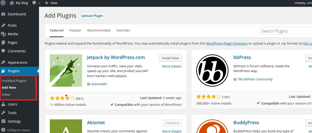 Manage Plugins in WordPress